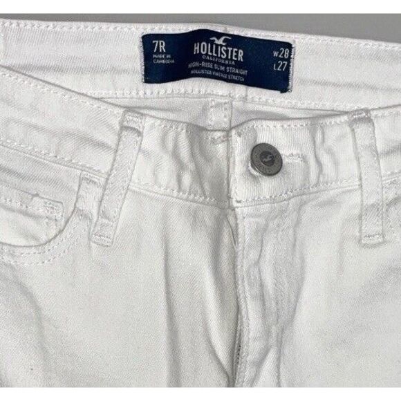 Hollister✨White High Rise Jean Legging Slim Straight Stretch White Size 7R - Picture 5 of 9